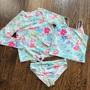 Place Tropical Print Kids Swim Rashguard Set